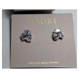 Nadri Cluster Stud Earrings with Precious Metal Plating