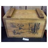 Wooden Storage Box with Deer Graphic