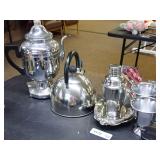 Assorted Metal Serving and Barware Collection