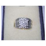 Multi-Stone Cluster CZ & Sterling Ring