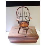 Doll Size Musical Chair and Cedar Storage Chest-See all photos.