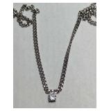 LUV Aj Bardot Stud Charm Necklace Silver 16