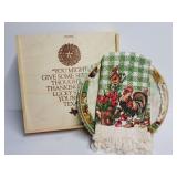 Texas Themed Wooden Cigar Box with Decorative Fabric Hoop