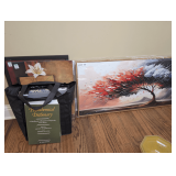 COLLECTION OF TWO FRAMED PRINTS, UNFRAMED PRINT, PHYTOCHEMICAL DICTIONARY, AND SCRAPBOOK SUPPLIES
