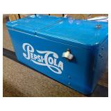Pepsi-Cola Metal Cooler with Bottler Opener, Stand and Casters