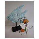 Set of Two Decorative Fish Sculptures