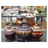 Collection of Decorative Lidded Vessels and Jars