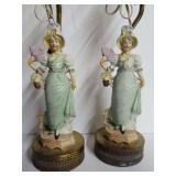 Pair of Figural Porcelain Table Lamps