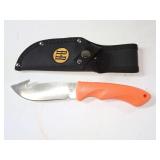 Rough Ryder Gut Hook Fixed Blade Knife with Nylon Sheath