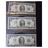 (3) SERIES 2017A SEQUENTIAL SERIES $2 BANKNOTES