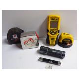 Assorted Measuring and Lighting Tools