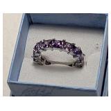 Purple Square Cut Eternity Band Ring Size 6