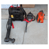UNUSED HUSQVARNA GAS POWERED BLOWER, CRAFTSMAN CHAINSAW, AND CRAFTSMAN GAS POWERED BACKPACK BLOWER