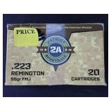 Patriot 2A Sports .223 Remington 55gr FMJ Ammunition, 20 Cartridges