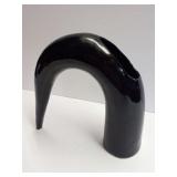 TOYO Arched Black Ceramic Ikebana Vase-Japan