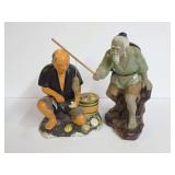 Asian Ceramic Fisherman Figurines