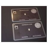 (2) 1/4 GRAIN PLATINUM
