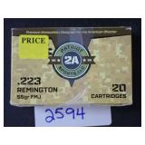 Patriot 2A Sports .223 Remington 55gr FMJ Ammunition, 20 Cartridges