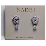 Nadri Cluster Drop Earrings with Precious Metal Plating