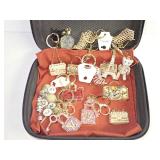 Collection of Decorative Metal and Rhinestone Keychains