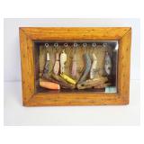 Framed Collection of Assorted Vintage Fishing Lures