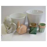 Assorted Decorative Ceramic Planters and Figurines