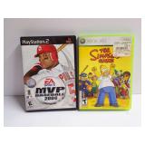 MVP Baseball 2004 for PlayStation 2 and The Simpsons Game for Xbox 360