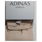 Adinas Jewels Gold Tone Butterfly and Letter E Charm Bracelet