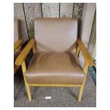 Modern Style Armchair with Faux Leather Upholstery-Good Condition