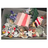 Misc Box Lot of Housewares and Christmas Decor.