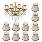 10 Pcs Clip-on Small Golden Chandelier Lamp Shades,
3.1 x 5.5 x 4.7 Inch. Stock Photo