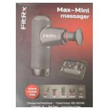 FitRx Max-Mini Massager, a Portable Handheld Percussive Therapy Device Designed for Muscle Recovery and Tension Relief.