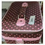 Polka Dotted Train Case/Ditty Bag With Contents