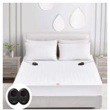 Electric Heated Mattress Pad King Size, 78" x 80", Bed Warmer, 9 Heat Settings, 1-12 Hours Auto Off, Deep Pocket, Fast Heating, Machine Washable, Soft and Cozy