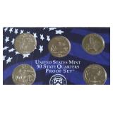 2004 U.S. Mint 50 State Quarters Proof Set; Michigan, Florida, Texas, Iowa, & Wisconsin
