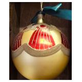 Vintage 1997 Waterford Holiday Heirlooms Peacock Gold Ball