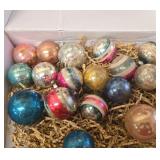 Box of 17 Vintage Shiny Brite Christmas Ornaments by Christopher Radko. Some are Discolored.