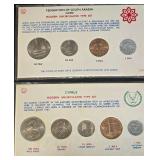 Two Historical, Vintage Anco Modern Uncirculated Type Sets; Uncirculated Coins from Cyprus, &  Federation of South Arabia (Aden) Modern Uncirculated Type Set.