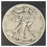 1936 U.S. Silver Liberty Half Dollar. .90%Ag