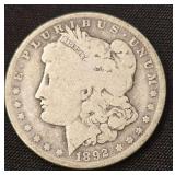 1892-O U S. Morgan Silver Dollar .90%Ag