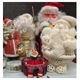 Vintage-Modern Collection of Various Santa Figurines.