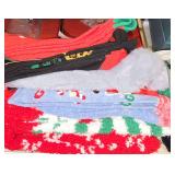 7 Pair Cozy Holiday Fuzzy Slipper Socks Feature Festive Red and White Seasonal Patterns