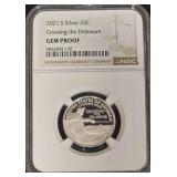 2021 Silver Gem Proof "Crossing the Delaware" 99.9%Ag