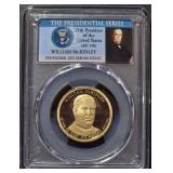 2013-S PCGS PR69DCAM Gold Plated U.S. $1 Presidential Series Coin - William McKinley