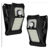 Tryme 45LEDs Solar Lights Outdoor Clip Motion Sensor Lights 3 Modes 3 Mounting Ways IP65 Waterproof Security Light for Chain Link Fence Camping Gate (2 Pack)