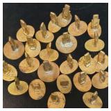 Collection of Vintage Gold-Tone Metal Cufflinks With Swivel-Bar Closures.  Possibly Military Issued.