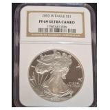 2003-W NGC PF69 Ultra Cameo U.S. American Silver Eagle. .999%Ag.