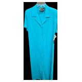 NWT- Vintage Lennie LNY New York Button-Front Midi Dress in a Vibrant Turquoise Blue Color. Size 12