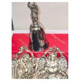 Lot of 3 Silver Tone Christmas Ornaments;  Reed & Barton Bell, 2 Gorham Angels