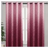 NEW- 2 Panels- Ombre Room Darkening Blackout Curtains for Bedroom - 52 x 63 In Long, Luxury Damask Patterned Grommet Drapes. First 3 Photos are Stock Photos